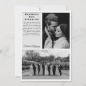 Huwelijkskrant Leuk Zwart & Wit Foto Bruiloft Bedankkaart (Achterkant)
