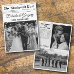 Huwelijkskrant Leuk Zwart & Wit Foto Bruiloft Bedankkaart<br><div class="desc">Een leuke krant stijl bruiloft ontwerp. Dit huwelijksthema van de krant is ontworpen om een traditionele krant met aangepaste krantenkoppen, tekst en zwart-wit foto's na te bootsen. Deze sjabloon van de krant verandert automatisch uw geüploade foto's in zwart-wit, dus u moet ze wijzigen. Een uniek huwelijksontwerp in krantenstijl dat ideaal...</div>
