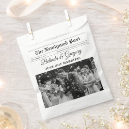 Huwelijkskrant Leuk Zwart & Wit Foto Bruiloft Bedankzakje