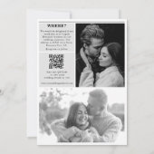 Huwelijkskrant Leuk Zwart & Wit Foto Bruiloft Kaart (Achterkant)