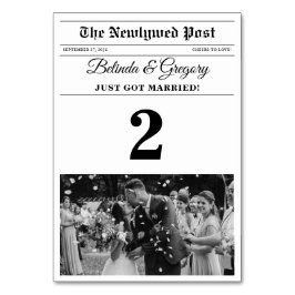 Huwelijkskrant Leuk Zwart & Wit Foto Bruiloft Kaart