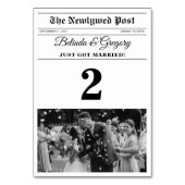 Huwelijkskrant Leuk Zwart & Wit Foto Bruiloft Kaart (Achterkant)