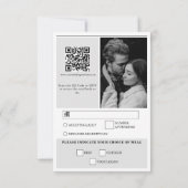 Huwelijkskrant Leuk Zwart & Wit Foto Bruiloft RSVP Kaartje (Achterkant)
