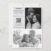 Huwelijkskrant Leuk Zwart & Wit Foto Bruiloft Save The Date (Achterkant)