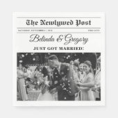 Huwelijkskrant Leuk Zwart & Wit Foto Bruiloft Servet (Voorkant)