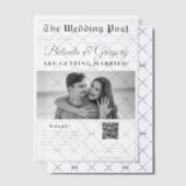 Huwelijkskrant Leuk Zwart & Wit Foto Bruiloft Vellum Uitnodigingen (Offset (Uitnodiging))