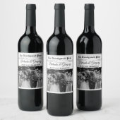 Huwelijkskrant Leuk Zwart & Wit Foto Bruiloft Wijn Etiket (Flessen)