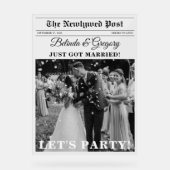 Huwelijkskrant Leuk Zwart & Wit Foto Welkom Acryl Bord (Voorkant)