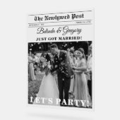 Huwelijkskrant Leuk Zwart & Wit Foto Welkom Acryl Bord (Hoek)