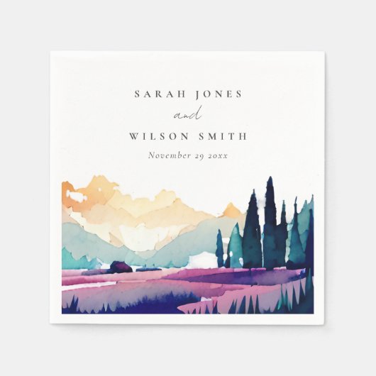 Huwelijkslandschap met seringenvelden in het bergl servet (Voorkant)