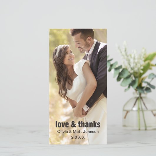 Huwelijksliefde en Bedankt - Fotokaart (Staand voorkant)