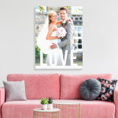 Huwelijksliefde geheugen eenvoudige witte letterty canvas afdruk (Insitu (Woonkamer))