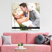 Huwelijksliefde herinnering elegante zwarte band o canvas afdruk (Insitu (Woonkamer))