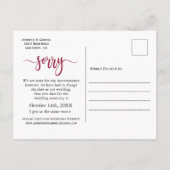 Huwelijksliefde is patiënt uitgesteld Eenvoudige f Aankondigingskaart (Achterkant)