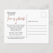 Huwelijksliefde is patiënt uitgesteld Eenvoudige f Aankondigingskaart (Achterkant)