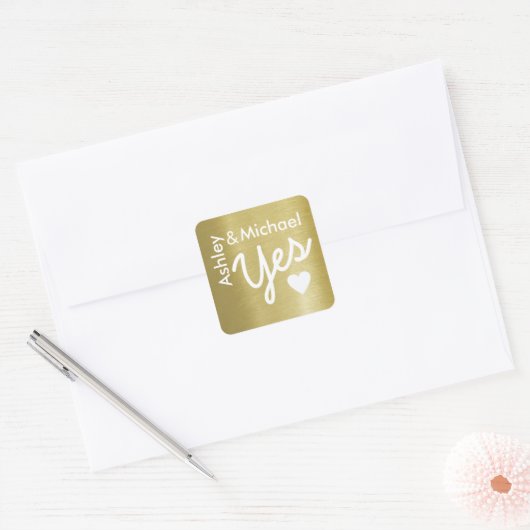 Huwelijksliefde ja vierkante sticker (Envelop)