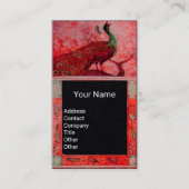 Huwelijksliefde Pauw Monogram Roet Zwart Papier Visitekaartje (Voorkant)