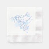 Huwelijksliefde vogels blauw papier servetten (Voorkant)