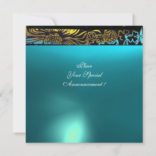 Huwelijksliefdesvogels, zwart, wit, geel aqua blau kaart (Achterkant)