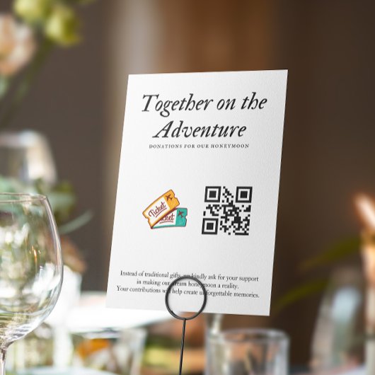 Huwelijkslijst Honeymoon Fonds QR-code Cadeau Kaart