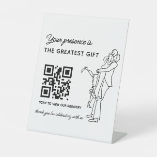 Huwelijkslijst QR-code Reclamebord Met Voetstuk