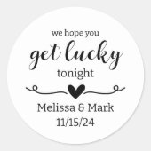 Huwelijkslotticket Ronde Sticker (Voorkant)