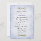 huwelijksmaaltijd in zacht paars met verscheurde p kaart (Achterkant)