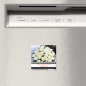 Huwelijksmagneet sjabloon Witte Roos Magneet (Insitu (Vaatwasser))