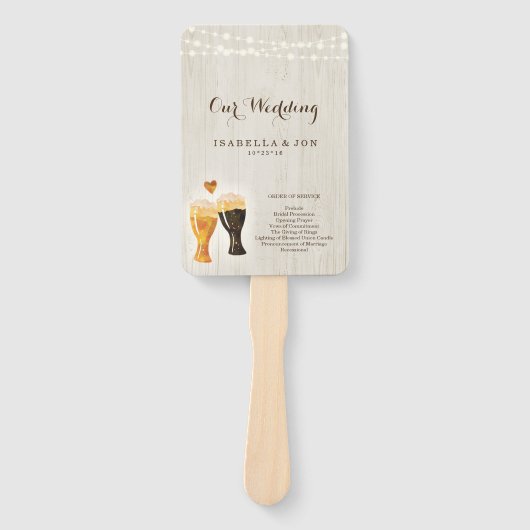 Huwelijksmassa / Ceremonie programma Fan | biertoa Handwaaier (Voorkant)