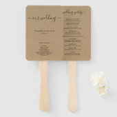 Huwelijksmassa / Ceremonie programma Fan - Rustic Handwaaier (Voorkant en achterkant)