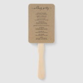 Huwelijksmassa / Ceremonie programma Fan - Rustic Handwaaier (Achterkant)