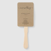 Huwelijksmassa / Ceremonie programma Fan - Rustic Handwaaier (Voorkant)