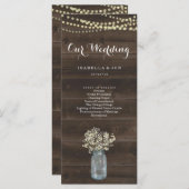 Huwelijksmassa / Ceremonie programma Fan | Rustiek Programmakaart (Voorkant / Achterkant)