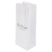 Huwelijksmeisje Calligrafie Script Naam Aangepast  Wijn Cadeautas (Voorkant Gekanteld)