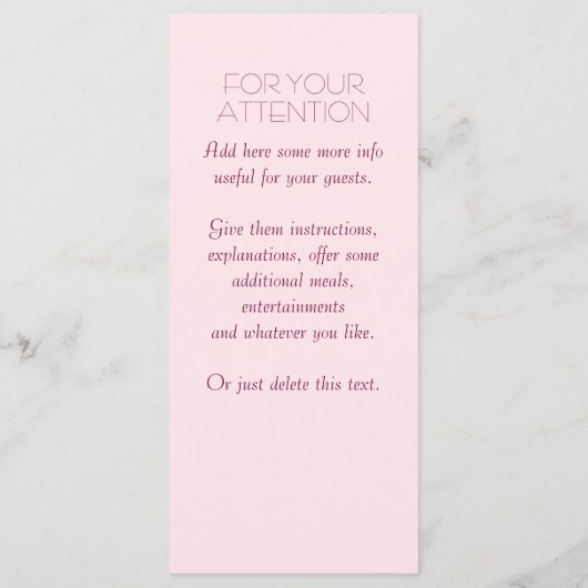 Huwelijksmenu aangepast menu (Achterkant)