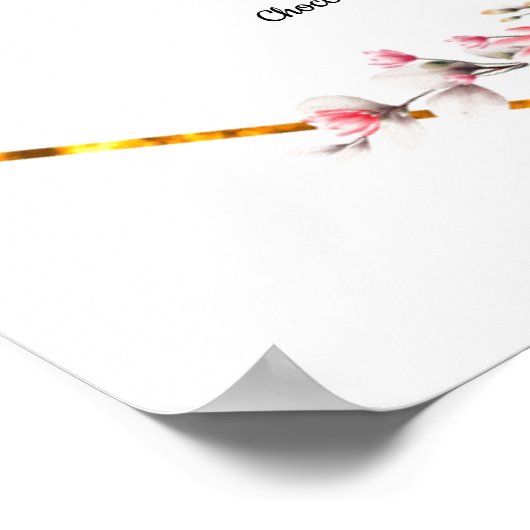 Huwelijksmenu, bloemenbruiloft menu poster (Hoek)