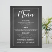 huwelijksmenu Chalkboard stijl moderne kalligrafie Kaart (Staand voorkant)