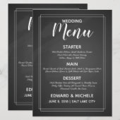 huwelijksmenu Chalkboard stijl moderne kalligrafie Kaart (Voorkant / Achterkant)