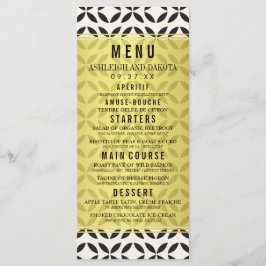 Huwelijksmenu | Crème & Zwart geometrisch patroon Menu