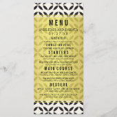 Huwelijksmenu | Crème & Zwart geometrisch patroon Menu (Voorkant)