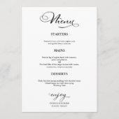 Huwelijksmenu Eenvoudige Elegante Calligrafie Menu (Voorkant)