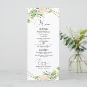 Huwelijksmenu Elegant Geometrisch groen Menu (Staand voorkant)