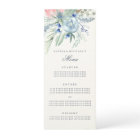 Huwelijksmenu met blauwe en roze pioenen