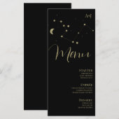 Huwelijksmenu met Constellation Script Black Goud Menu (Voorkant / Achterkant)