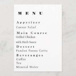Huwelijksmenu Sjabloon Modern Menu