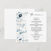 Huwelijksmenu sjabloon Navy Blue en Goud Menu (Voorkant / Achterkant)