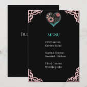 Huwelijksmenu Trouwreceptie Quilled Hart Menu (Voorkant / Achterkant)