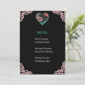 Huwelijksmenu Trouwreceptie Quilled Hart Menu (Staand voorkant)
