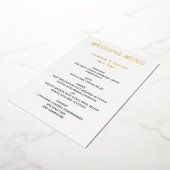 Huwelijksmenu voor homo's in wit en echt goud folie uitnodiging (Gedraaid)