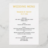 Huwelijksmenu voor homoseksuelen in wit en echt go folie uitnodiging (Voorkant)